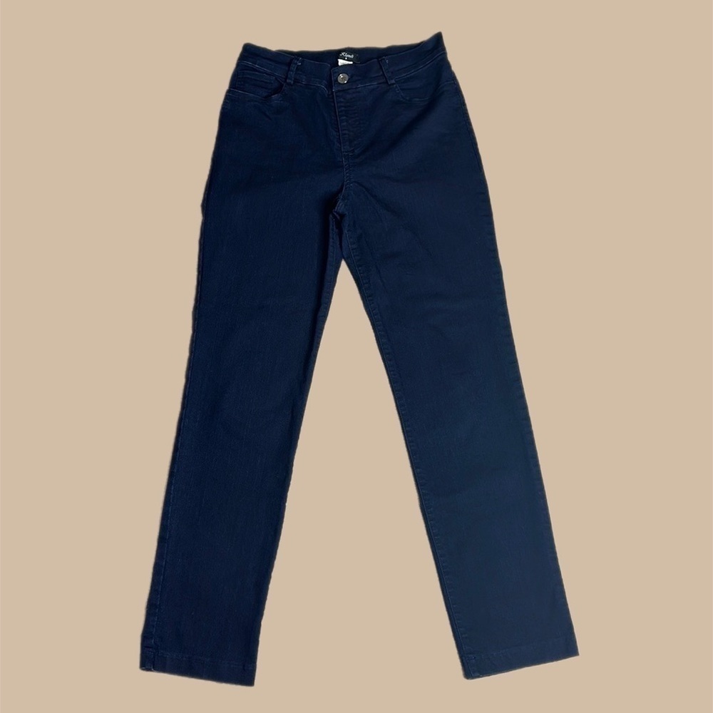Klaveli Dark Blue High Waisted Straight Leg Jeans Sz 8